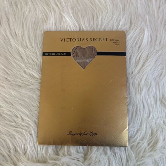 Victoria's Secret Other - Victoria's Secret Gold silky sheer lace panty  Lingerie Packaging soft taupe M